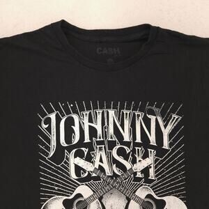 Johnny Cash Band Crew Neck Short Sleeve Graphic Shirt Mens Size Large L Black